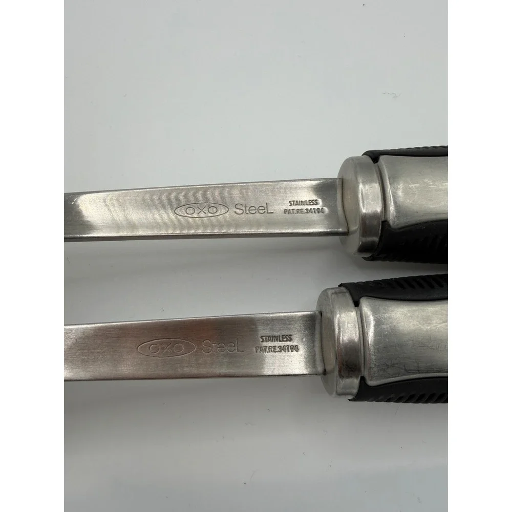 OXO Stainless Steel Slotted Serving Spoon/Spatula Good Grip Set of 2 Heavy Duty